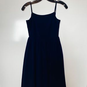 Warehouse Navy Blue Straight Neck Midi Dress